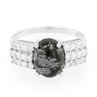 Schneeflocken-Obsidian-Silberring