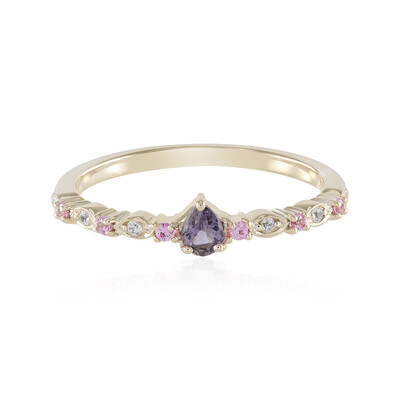 Nicht erhitzter Purpurfarbener Ceylon-Saphir-Goldring