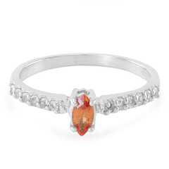 Oranger Saphir-Silberring