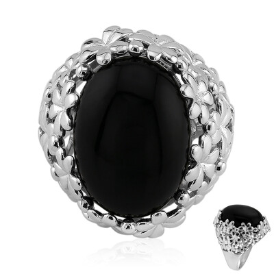 Schwarzer Onyx-Silberring