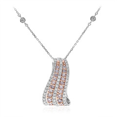 Pinkfarbener I1 Diamant-Goldhalskette (CIRARI)