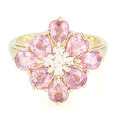 Nicht erhitzter Padparadscha-Saphir-Goldring (AMAYANI)
