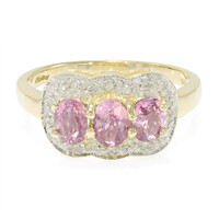 Nicht erhitzter Padparadscha-Saphir-Goldring