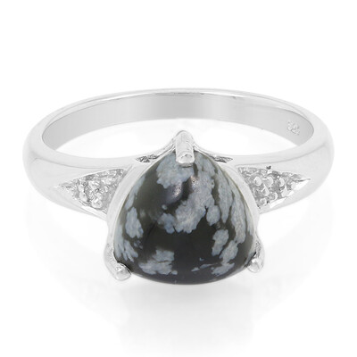 Schneeflocken-Obsidian-Silberring