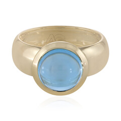 Schweizblauer Topas-Goldring (Adela Gold)