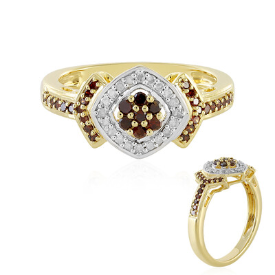 Roter I4 Diamant-Silberring