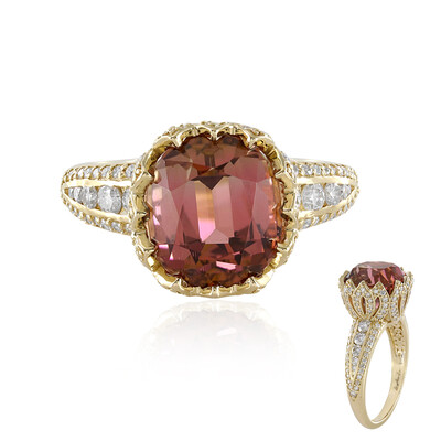 Nigerianischer Pinkfarbener Turmalin-Goldring (de Melo)