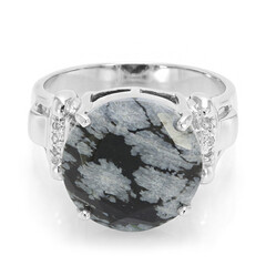 Schneeflocken-Obsidian-Silberring