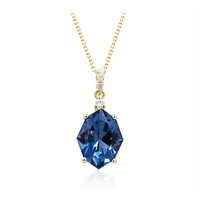Londonblauer Topas-Goldhalskette