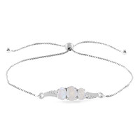 Regenbogen-Mondstein-Silberarmband