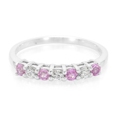 Pinkfarbener Ceylon-Saphir-Silberring