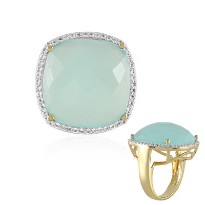 Aqua-Chalzedon-Silberring