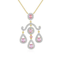 Pinkfarbener Madagaskar-Saphir-Silbercollier
