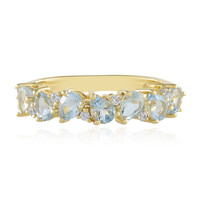 Brasilianischer Aquamarin-Silberring