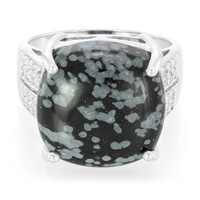 Schneeflocken-Obsidian-Silberring