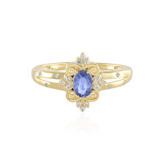 Nicht erhitzter Blauer Ceylon-Saphir-Silberring