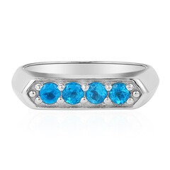 Neonblauer Apatit-Silberring