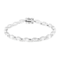 Weißer Topas-Silberarmband