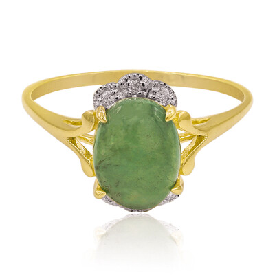 Edelgrüner Jadeit-Goldring (Annette)