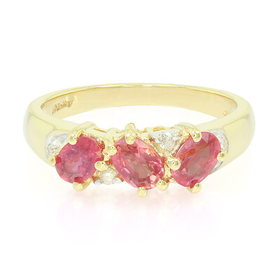 Nicht erhitzter Padparadscha-Saphir-Goldring