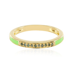 Grüner I3 Diamant-Silberring