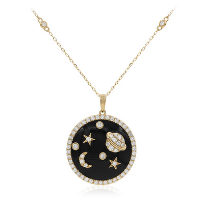 Schwarzer Onyx-Goldhalskette (CIRARI)
