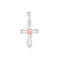 Pinkfarbener Opal-Silberanhänger