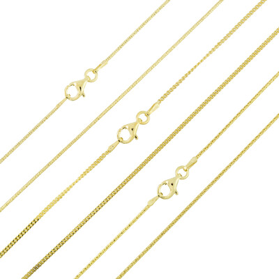Silber-Kettenset - 11,4 g - 45, 50, 60 cm - vergoldet