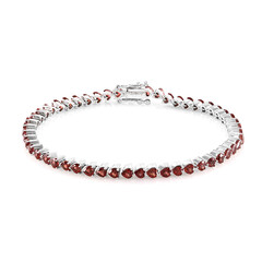 Mosambik-Granat-Silberarmband