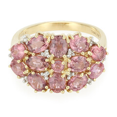 Nicht erhitzter Padparadscha-Saphir-Goldring (AMAYANI)