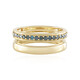 Blauer I2 Brillant-Silberring