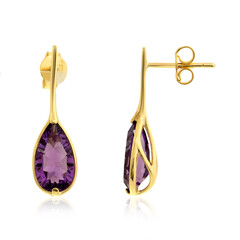 Amethyst-Goldohrringe