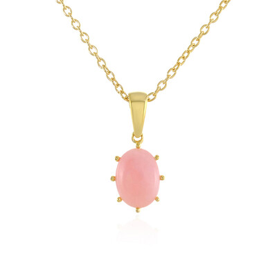 Pinkfarbener Opal-Silberhalskette