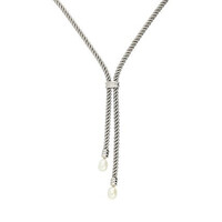 Weiße Süßwasserzuchtperlen-Silbercollier