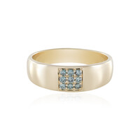 Blauer I2 Brillant-Silberring
