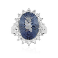 Blauer Mystik-Quarz-Silberring