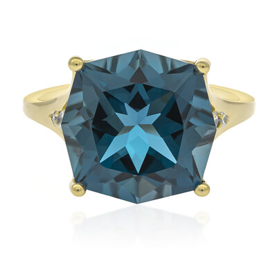 Londonblauer Topas-Goldring