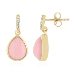 Pinkfarbener Opal-Silberohrringe