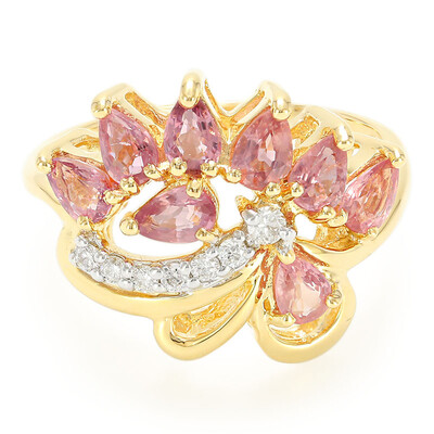 Nicht erhitzter Padparadscha-Saphir-Goldring (AMAYANI)