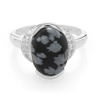 Schneeflocken-Obsidian-Silberring