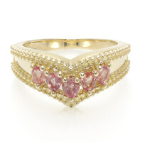 Nicht erhitzter Padparadscha-Saphir-Goldring