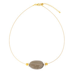 Rauchquarz-Silbercollier