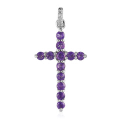 Sambia-Amethyst-Silberanhänger
