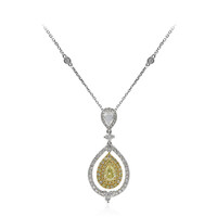 Gelber SI2 Diamant-Goldhalskette (CIRARI)