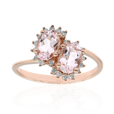 Pinkfarbener Morganit-Goldring