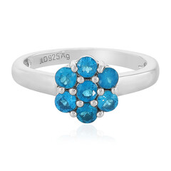 Neonblauer Apatit-Silberring