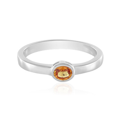 Gelber Ceylon-Saphir-Silberring