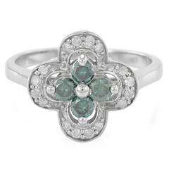 Blauer Diamant-Silberring
