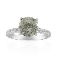 Grüner Amethyst-Silberring