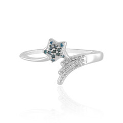 Blauer SI1 Diamant-Silberring